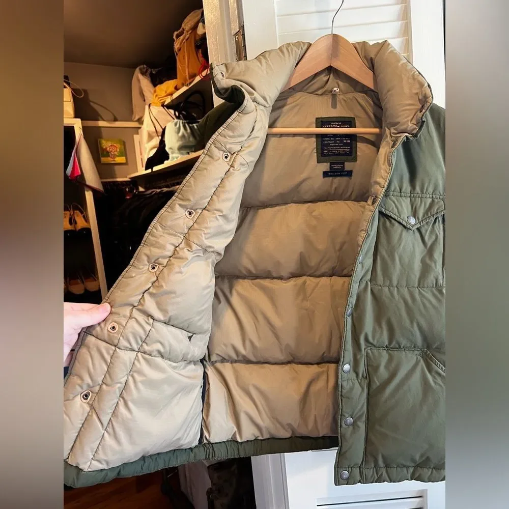 J. Crew Boulder Vest Expedition Down in Olive Green